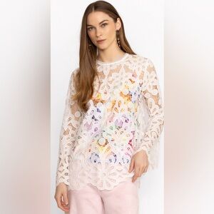 Johnny Was Lisette Lace Top and Floral Cami